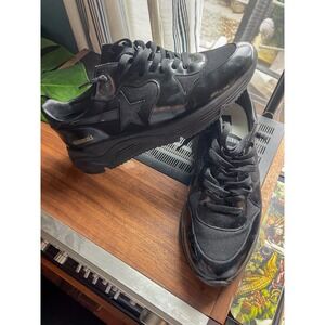 Golden Goose Running Sole Black Leather Mesh Sneakers Mens IT 44 GGDB/RSOLE